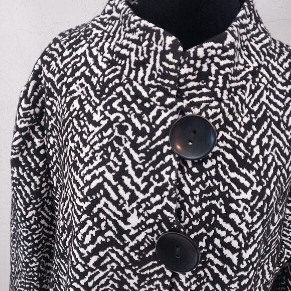 Sophisticated Chic Black White Swing Sweater Jacket | JM Collection Size XL NWT - Picture 2 of 7